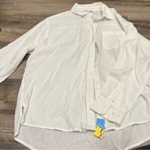 Old Navy Cream Boyfriend Shirt